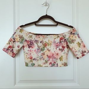 Floral Off Shoulder Crop Top